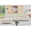 Sally Corduroy Polyester Upholstered Sectional Sofa 3 Seats W/ Ottoman White