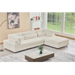 Sally Corduroy Polyester Upholstered Sectional Sofa 3 Seats W/ Ottoman White