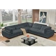 Sally Corduroy Polyester Upholstered Sectional Sofa L-Shape 4-seat Dark Gray