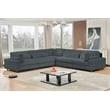 Sally Corduroy Polyester Upholstered Sectional Sofa L-Shape 4-seat Dark Gray