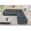 Sally Corduroy Polyester Upholstered Sectional Sofa L-Shape 4-seat Dark Gray