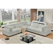 Sally Corduroy Polyester Upholstered Sectional Sofa L-Shape 4-seat Light Gray