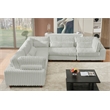 Sally Corduroy Polyester Upholstered Sectional Sofa L-Shape 4-seat Light Gray