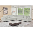 Sally Corduroy Polyester Upholstered Sectional Sofa L-Shape 4-seat Light Gray