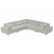 Sally Corduroy Polyester Upholstered Sectional Sofa L-Shape 4-seat Light Gray