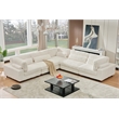 Sally Corduroy Polyester Upholstered Sectional Sofa L-Shape 4-seat White