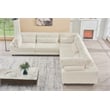 Sally Corduroy Polyester Upholstered Sectional Sofa L-Shape 4-seat White