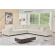 Sally Corduroy Polyester Upholstered Sectional Sofa L-Shape 4-seat White