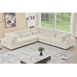 Sally Corduroy Polyester Upholstered Sectional Sofa L-Shape 4-seat White