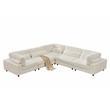 Sally Corduroy Polyester Upholstered Sectional Sofa L-Shape 4-seat White