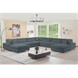 Sally Corduroy Polyester Upholstered Sectional Sofa 7-seat 2 ottomans Dark Gray