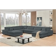 Sally Corduroy Polyester Upholstered Sectional Sofa 7-seat 2 ottomans Dark Gray