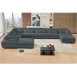 Sally Corduroy Polyester Upholstered Sectional Sofa 7-seat 2 ottomans Dark Gray