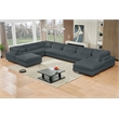 Sally Corduroy Polyester Upholstered Sectional Sofa 7-seat 2 ottomans Dark Gray