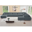 Sally Corduroy Polyester Upholstered Sectional Sofa 7-seat 2 ottomans Dark Gray