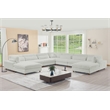 Sally Corduroy Polyester Upholstered Sectional Sofa 7-seat 2 ottomans Light Gray