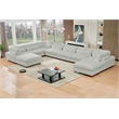 Sally Corduroy Polyester Upholstered Sectional Sofa 7-seat 2 ottomans Light Gray