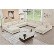 Sally Corduroy Polyester Upholstered Sectional Sofa 7-seat 2 ottomans White