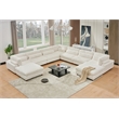 Sally Corduroy Polyester Upholstered Sectional Sofa 7-seat 2 ottomans White
