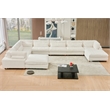 Sally Corduroy Polyester Upholstered Sectional Sofa 7-seat 2 ottomans White