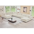Sally Corduroy Polyester Upholstered Sectional Sofa 7-seat 2 ottomans White