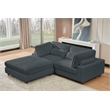 Sally Corduroy Polyester Upholstered Sofa Couch Loveseat W/ Ottoman Dark Gray
