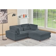 Sally Corduroy Polyester Upholstered Sofa Couch Loveseat W/ Ottoman Dark Gray