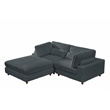 Sally Corduroy Polyester Upholstered Sofa Couch Loveseat W/ Ottoman Dark Gray
