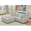 Sally Corduroy Polyester Upholstered Sofa Couch Loveseat W/ Ottoman Light Gray