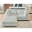 Sally Corduroy Polyester Upholstered Sofa Couch Loveseat W/ Ottoman Light Gray