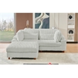 Sally Corduroy Polyester Upholstered Sofa Couch Loveseat W/ Ottoman Light Gray