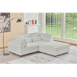 Sally Corduroy Polyester Upholstered Sofa Couch Loveseat W/ Ottoman Light Gray