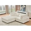Sally Corduroy Polyester Upholstered Sofa Couch Loveseat W/ Ottoman White
