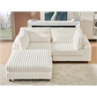 Sally Corduroy Polyester Upholstered Sofa Couch Loveseat W/ Ottoman White