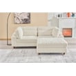 Sally Corduroy Polyester Upholstered Sofa Couch Loveseat W/ Ottoman White