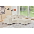 Sally Corduroy Polyester Upholstered Sofa Couch Loveseat W/ Ottoman White