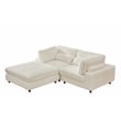 Sally Corduroy Polyester Upholstered Sofa Couch Loveseat W/ Ottoman White