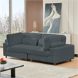Sally Corduroy Polyester Upholstered Modular Sectional Sofa Loveseat Dark Gray