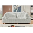 Sally Corduroy Polyester Upholstered Modular Sectional Sofa Loveseat Light Gray