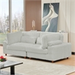 Sally Corduroy Polyester Upholstered Modular Sectional Sofa Loveseat Light Gray