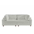 Sally Corduroy Polyester Upholstered Modular Sectional Sofa Loveseat Light Gray