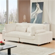 Sally Corduroy Polyester Upholstered Modular Sectional Sofa Loveseat White