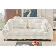 Sally Corduroy Polyester Upholstered Modular Sectional Sofa Loveseat White