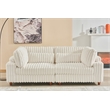 Sally Corduroy Polyester Upholstered Modular Sectional Sofa Loveseat White