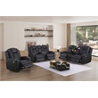Bonnie Faux Leather Electric Recliner With Cup Holder & Speaker & USB Black
