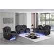 Bonnie Faux Leather Electric Recliner With Cup Holder & Speaker & USB Black