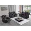Bonnie Faux Leather Electric Recliner With Cup Holder & Speaker & USB Black
