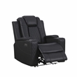 Bonnie Faux Leather Electric Recliner With Cup Holder & Speaker & USB Black