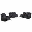 Bonnie Faux Leather Electric Recliner With Cup Holder & Speaker & USB Black
