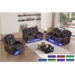 Bonnie Faux Leather Electric Recliner With Cup Holder & Speaker & USB Brown